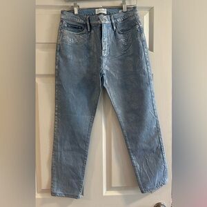 Frame Denim Le Skinny de Jeanne Coated Blue Jeans